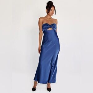 Faviola Strapless Maxi Dress Blue